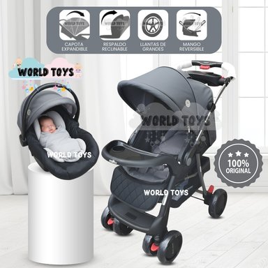 COCHE CUNA TRAVEL SYSTEM «SWEET GARDIAN» CON PORTA BEBÉ GRAY