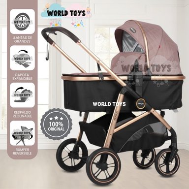 COCHE MOISÉS TRAVEL SYSTEM «MUNICH GOLD» DE LUJO COFFEE