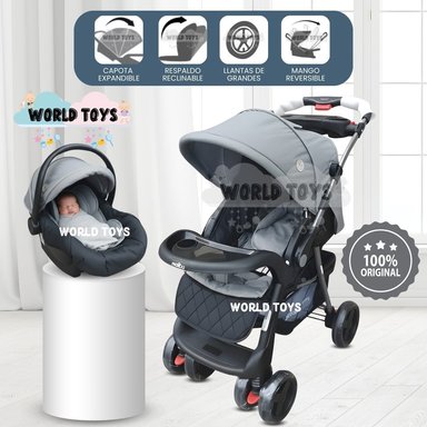 COCHE CUNA TRAVEL SYSTEM «SWEET GARDIAN» CON PORTA BEBÉ LIGHT GRAY