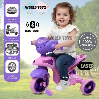TRIMOTO A PEDAL PARA NIÑOS «SERVANN II» CON BLUETOOTH PURPLE - 1