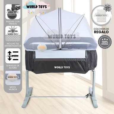 CUNA MUSICAL DE LUJO «MOZZI» EDICIÓN LIMITADA CON COLCHÓN GRAY