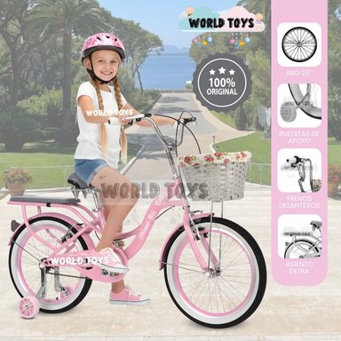 BICICLETA CAMPERA PARA NIÑA ARO 20 «BETTY»  CON CANASTA