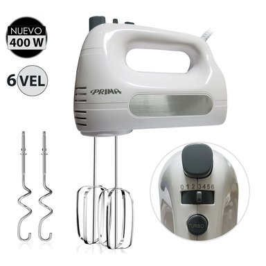 BATIDORA DE MANO PRIMA HM9105E-GSB 400 WATTS 6 VELOCIDADES