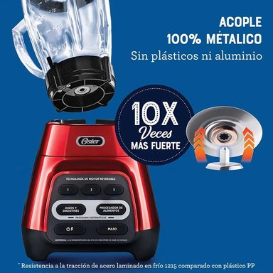 LICUADORA CON TECNOLOGÍA REVERSIBLE 1.5 LTS OSTER BLSTPYG1310RBG ROJO - 4
