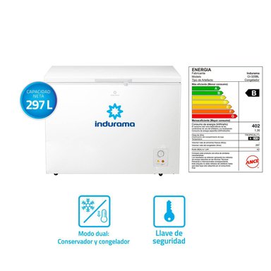 CONGELADORA INDURAMA CI-320BL 297 LITROS DEFROST HORIZONTAL BLANCO