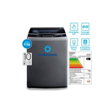 LAVADORA DIGITAL DE CARGA SUPERIOR 21 KG INDURAMA LRI-21CRI CROMA