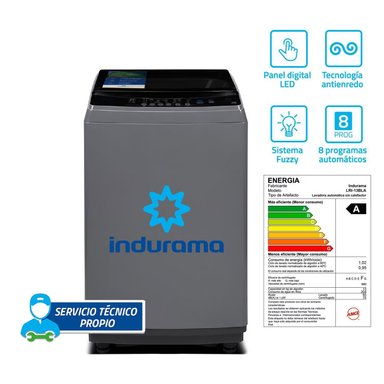 LAVADORA DIGITAL DE CARGA SUPERIOR 13 KG INDURAMA LRI-13DGR CROMA