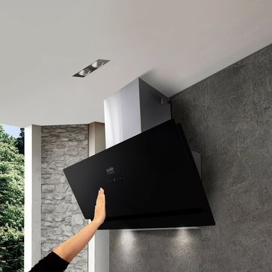 CAMPANA SOLE EXTRACTORA DECORATIVA 90CM TURE81C0V2 NEGRO - 5