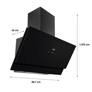 CAMPANA SOLE EXTRACTORA DECORATIVA 90CM TURE81C0V2 NEGRO - 6