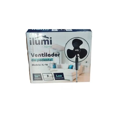 VENTILADOR DE PIE ILUMI IL-16 45 WATTS PEDESTAL 16" 3 VELOCIDADES NEGRO - 4