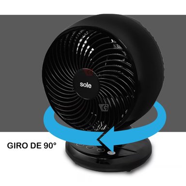 VENTILADOR DE PIE MESA SOLE SOLAIR016 30 WATTS TURBOMAX 3 VEL CONTROL REMOTO NEGRO - 3