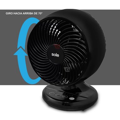 VENTILADOR DE PIE MESA SOLE SOLAIR016 30 WATTS TURBOMAX 3 VEL CONTROL REMOTO NEGRO - 4