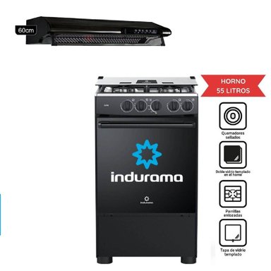COMBO INDURAMA COCINA GOYA Y CAMPANA CEI-602NE
