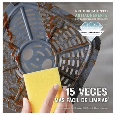 FREIDORA DE AIRE DIGITAL CON RECUBRIMIENTO DIAMONDFORCE 4L CON 10 PROGRAMAS AUTOMÁTICOS OSTER CKSTAF40WDDF NEGRO - 6