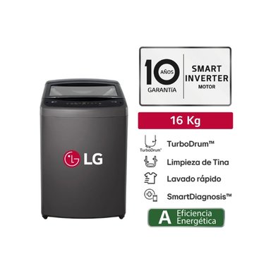 LAVADORA TURBODRUM SMART INVERTER LG WT16BVTB 16 KG NEGRO CLARO