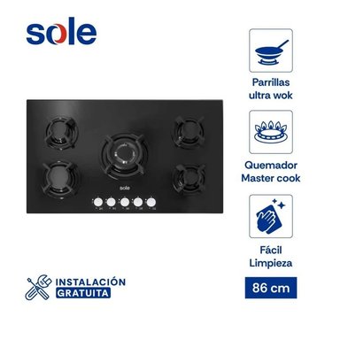 ENCIMERA VIDRIO TEMPLADO GLP SOLE SOLCO033 86 CM