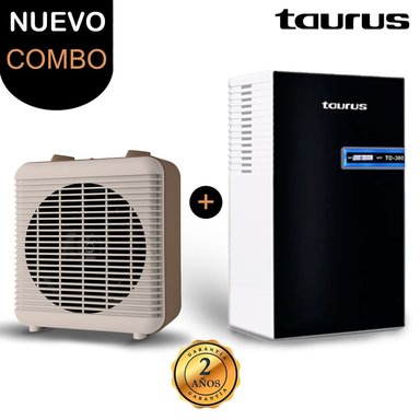 COMBO TAURUS CALEFACTOR TROPICANO S2000 + DESHUMEDECEDOR DE AIRE TD-380 2 LTS