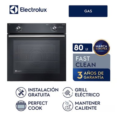 HORNO EMPOTRABLE GRILL A GAS ELECTROLUX OE8GL 80 L BLACK