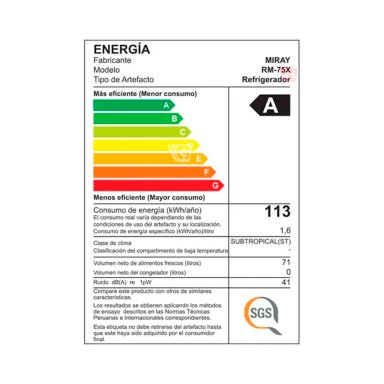 FRIGOBAR MIRAY RM-75X FROST 71L - 4