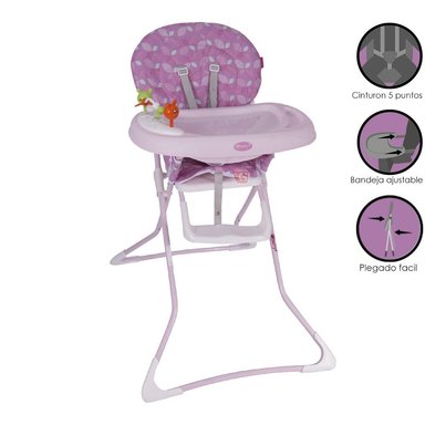 SILLA COMER EBABY BADALA 628 ROSADO PLEGABLE