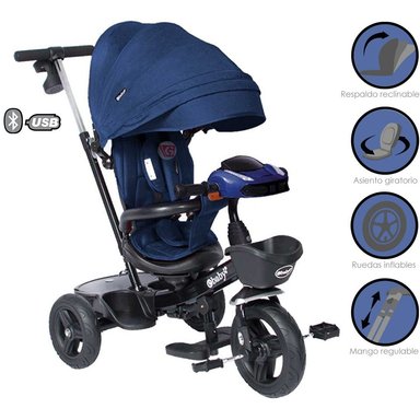 TRICICLO EBABY GUIADOR ARIA 334 AZUL