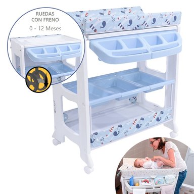 EBABY BAÑERA CAMBIADOR NATIEL 815-1 AZUL