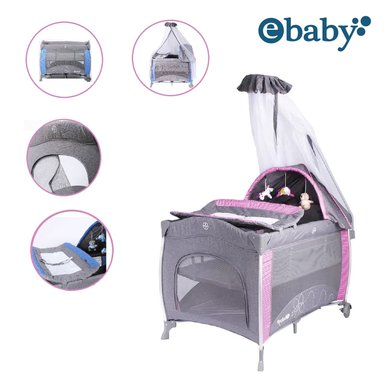 CUNA CORRAL EBABY NOA ROSADO CON TULL