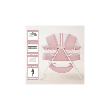 CUNA PORTÁTIL PLEGABLE PARA BEBÉ EBABY DOLLY ROSADO