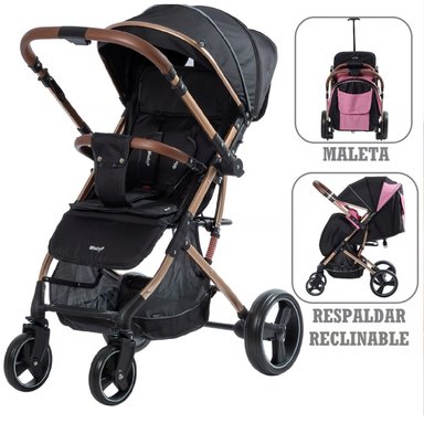 COCHE DE PASEO COMPACTO RUDI TIPO MALETA EBABY EB119 BEIGE