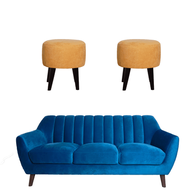 JUEGO SALA LÍNEA UNO MUEBLES VALERIA 3 PUFF/AMA