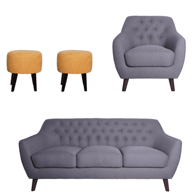 JUEGO SALA LÍNEA UNO MUEBLES SOFIA 3-1 PUFF