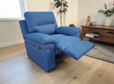 RECLINABLE LINEA UNO MUEBLES BOSTON MADERA TORNILLO AZUL LINEA UNO - 2