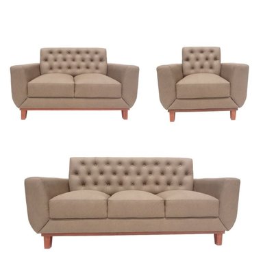 JUEGO SALA LÍNEA UNO MUEBLES VIENNA 3-2-1 CAPUCCINO