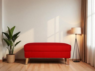BANQUETA LINEA UNO MUEBLES VINTAGE ROJO