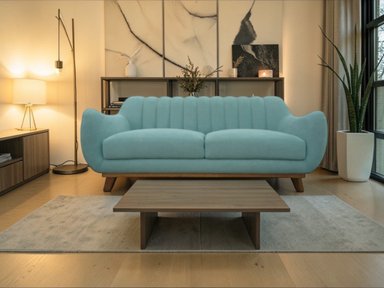 SOFÁ LÍNEA UNO MUEBLES 3 CUERPOS ALEXIA AQUA