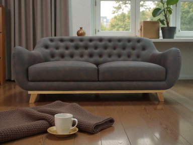 SOFA LINEA UNO MUEBLES 3 CUERPOS LUCIANA CHOCOLATE