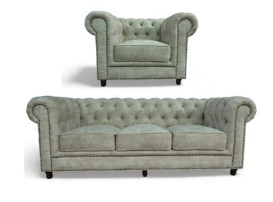 JUEGO SALA LÍNEA UNO MUEBLES CHESTERFIELD 3 -1 CUERPOS