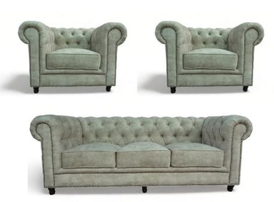 JUEGO SALA LÍNEA UNO MUEBLES CHESTERFIELD 3 -1-1CUERPOS