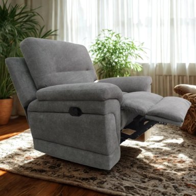 SILLÓN RECLINABLE LINEA UNO MUEBLES MADERA TORNILLO CAFÉ CLARO SILLON RECLINABLE BOSTON COCOA