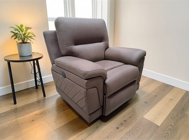 SILLÓN RECLINABLE LINEA UNO MUEBLES MADERA TORNILLO CAFÉ CLARO SILLON RECLINABLE BOSTON COCOA - 1