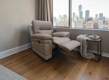 RECLINABLE LINEA UNO MUEBLES MADERA TORNILLO CAPUCCINO BOSTON - 2