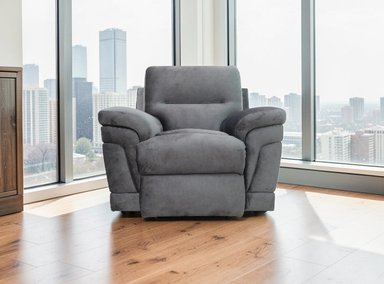 RECLINABLE LINEA UNO MUEBLES MADERA TORNILLO GRIS OSCURO BOSTON PLOMO