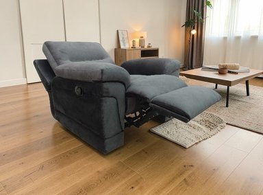 RECLINABLE LINEA UNO MUEBLES MADERA TORNILLO GRIS OSCURO BOSTON PLOMO - 2