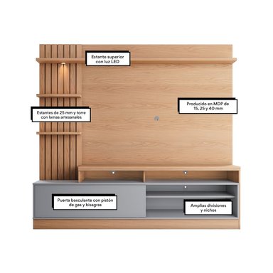 CENTRO DE ENTRETENIMIENTO PAZART MUEBLES SPLIT PANEL FREIJO - 4