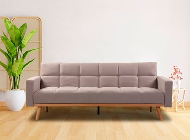 SOFÁ CAMA PAZART MUEBLES MATTEO GRIS CLARO GRIS CLARO FUTÓN