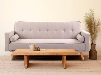 SOFÁ CAMA PAZART MUEBLES LUCIE GRIS CLARO GRIS CLARO FUTÓN