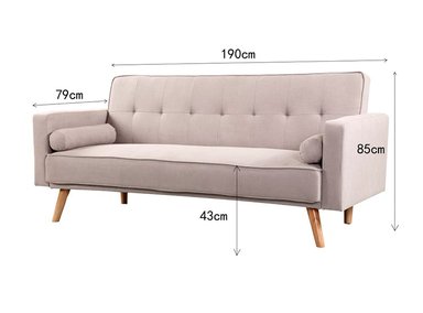 SOFÁ CAMA PAZART MUEBLES LUCIE GRIS CLARO GRIS CLARO FUTÓN - 3