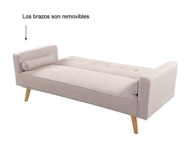 SOFÁ CAMA PAZART MUEBLES LUCIE GRIS CLARO GRIS CLARO FUTÓN - 5