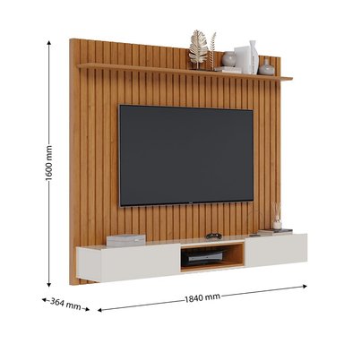 CENTRO DE ENTRETENIMIENTO PANEL LOFT 1.8 NATURE Y OFF WHITE - 2