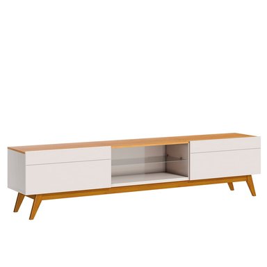 MESA DE TV CLASSIC 1.8 PATAS MADERA OFF WHITE Y NATURE